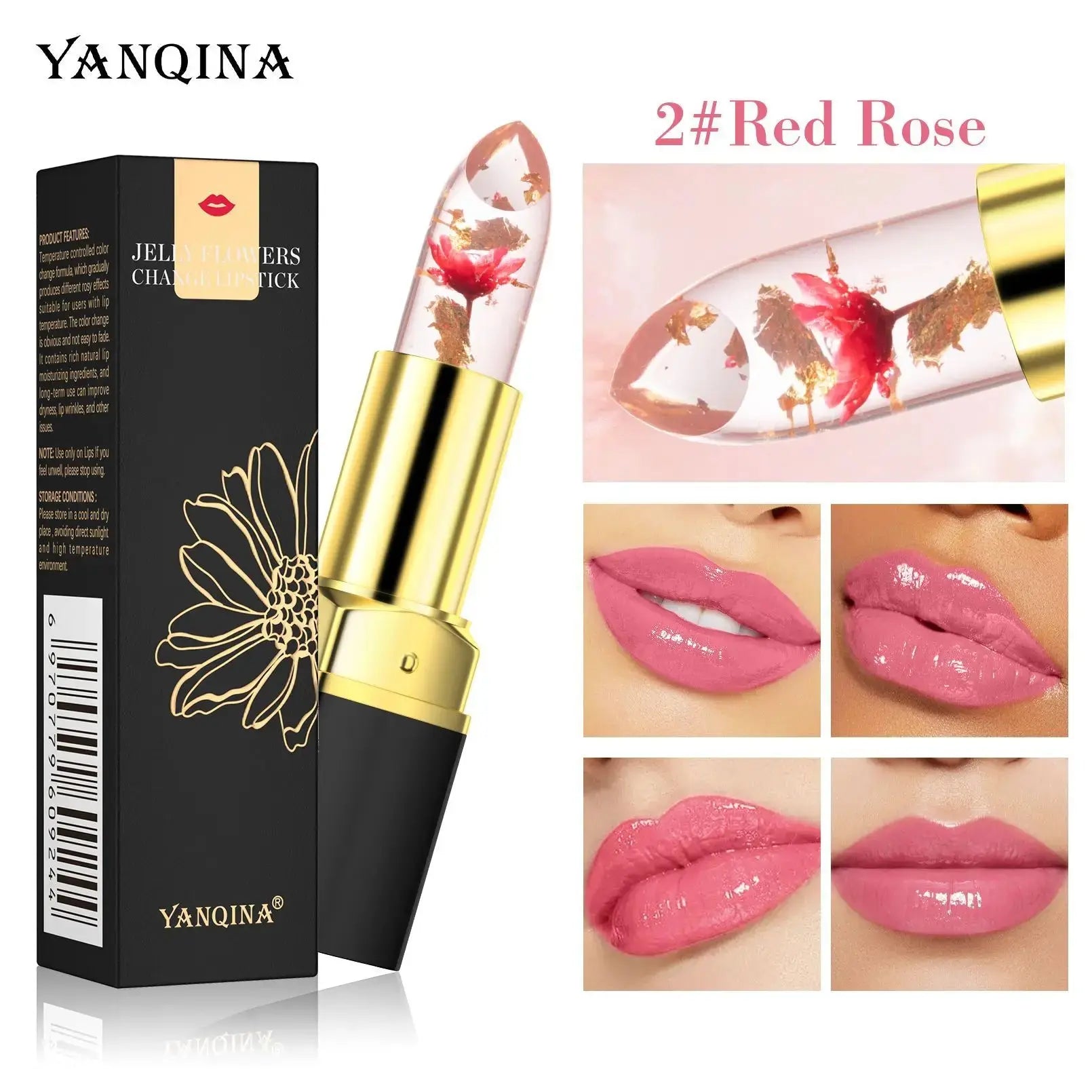 For YANQINA Warm Gradient Lipstick Transparent Lip Balm Moisturizing Color-Changing Fashionable Cross-Border Makeup Box Chemical Mi tienda