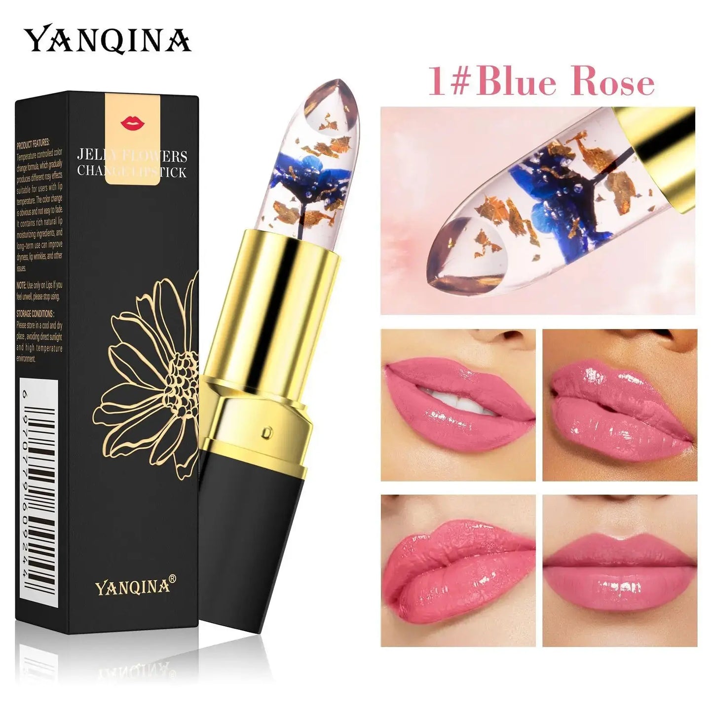 For YANQINA Warm Gradient Lipstick Transparent Lip Balm Moisturizing Color-Changing Fashionable Cross-Border Makeup Box Chemical Mi tienda