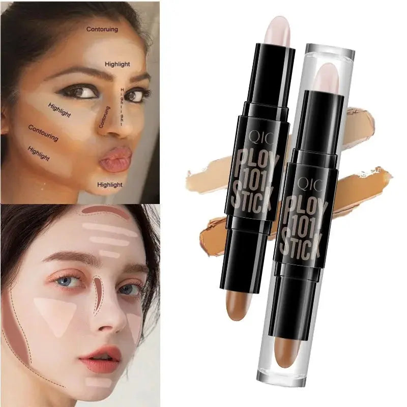 Double-Headed Concealer Pen with Mineral Cream Color Makeup Stick Side for Brightening Face with Three-Dimensional Fit Mi tienda