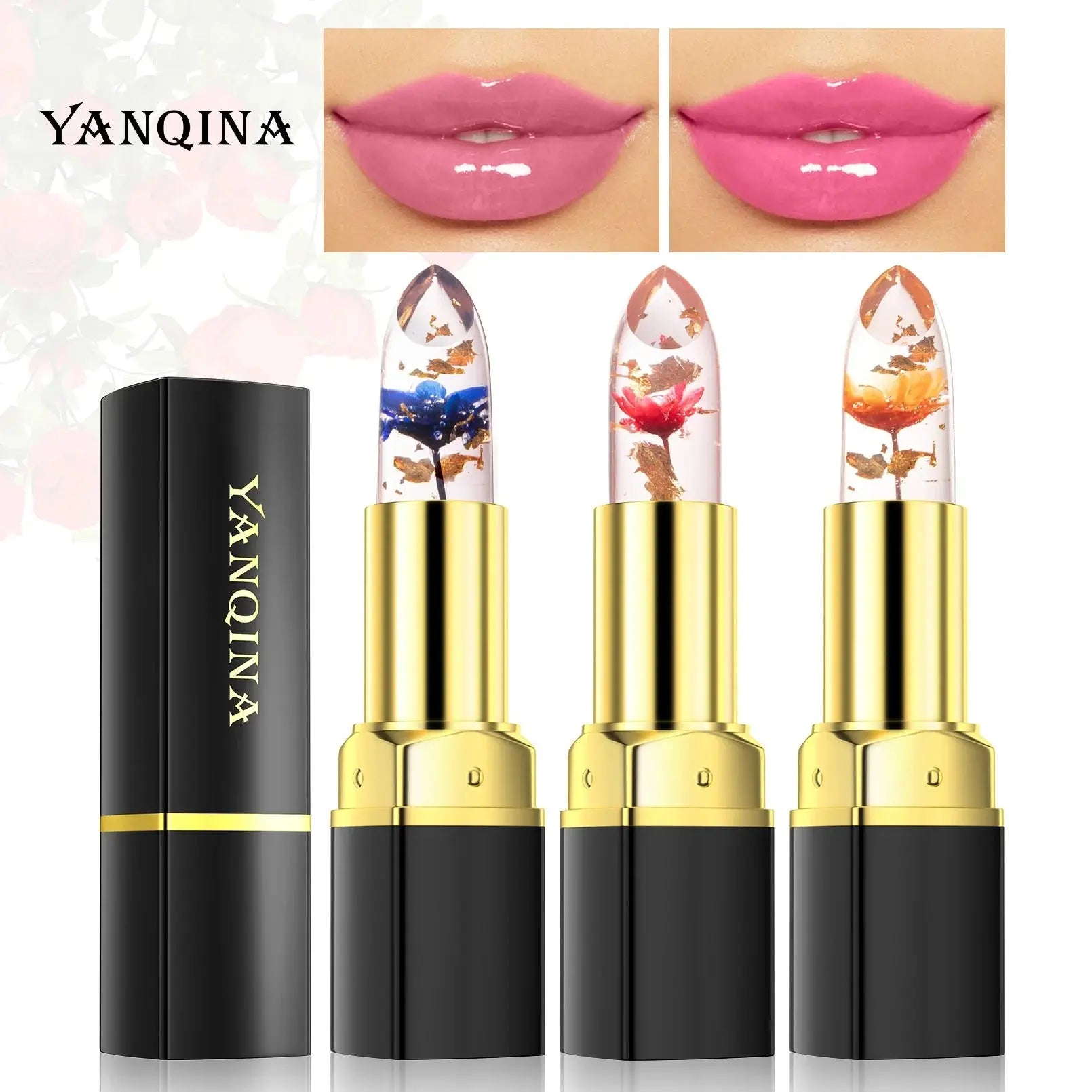 For YANQINA Warm Gradient Lipstick Transparent Lip Balm Moisturizing Color-Changing Fashionable Cross-Border Makeup Box Chemical Mi tienda