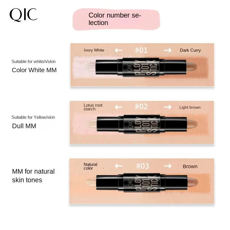 Double-Headed Concealer Pen with Mineral Cream Color Makeup Stick Side for Brightening Face with Three-Dimensional Fit Mi tienda
