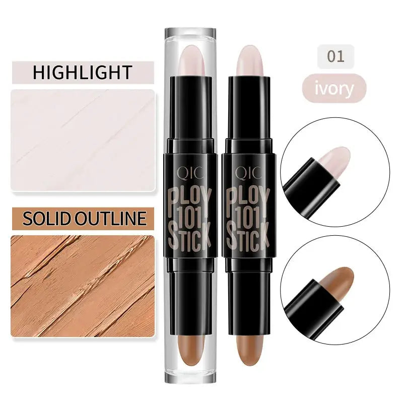 Double-Headed Concealer Pen with Mineral Cream Color Makeup Stick Side for Brightening Face with Three-Dimensional Fit Mi tienda
